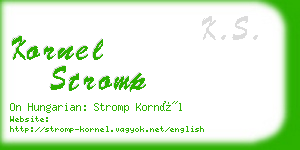 kornel stromp business card